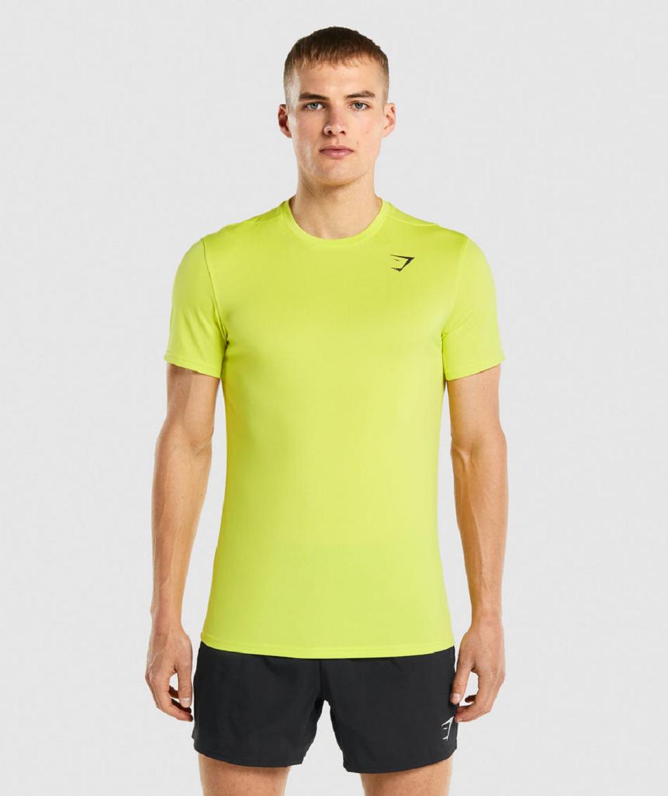 T Shirts Męskie Gymshark Arrival Żółte | PL 3870PJJ